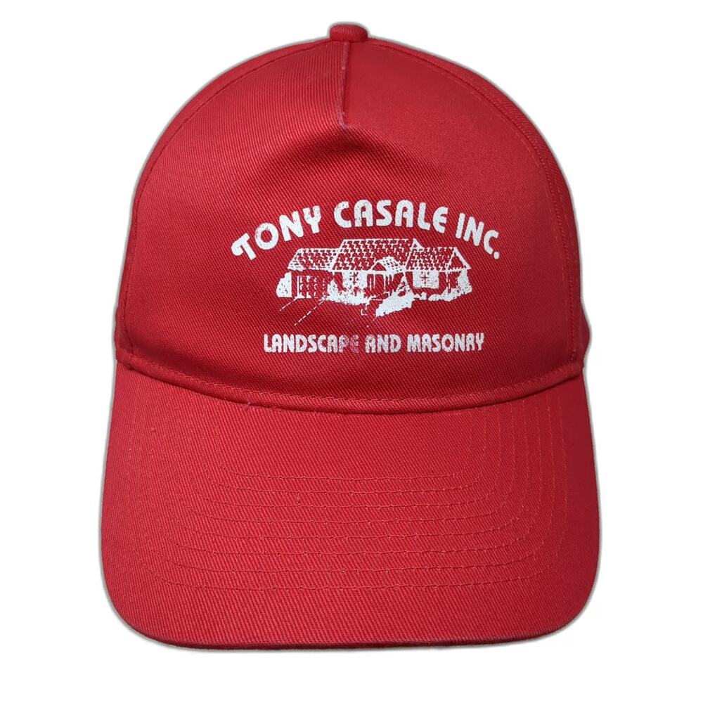 UltraClub 5 Panel Red Hat One Size Tony Casale Landscape Masonry Strapback